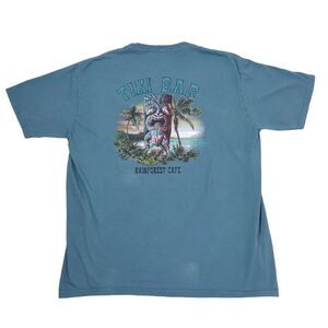 Tiki Bar Rainforest Orlando Florida Green Blue Tshirt size Large